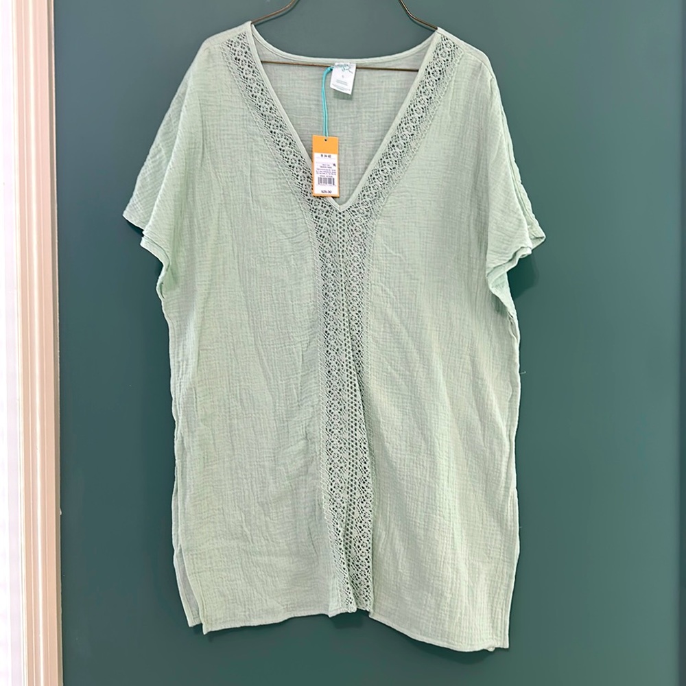 Kona Sol green swimsuit coverup